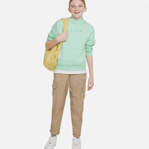 Nike Big Kids' Girls Sportswear Club Fleece Pullover Hoodie (Pastel Mint) XS - Picture 1 of 4